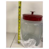 4-Piece Glass Jar Set with Red Airtight Lids