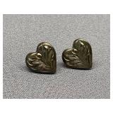 Vintage Sterling Silver Heart Earrings