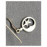 Sterling Silver Moon Star Earrings