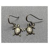 Sterling Silver Turtle Earrings