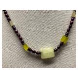 Vintage Sterling Silver Stone Necklace