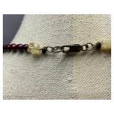 Vintage Sterling Silver Stone Necklace