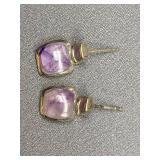 Sterling Silver Earrings with Purple Gemstones