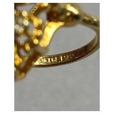 Vintage 14k Gold Electroplated Ring with Red Gemstone