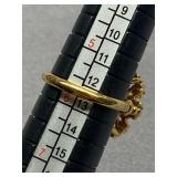 Vintage 14k Gold Electroplated Ring with Red Gemstone