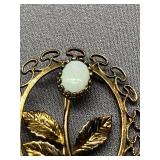 Sterling Silver Opal Floral Vintage Brooch 925