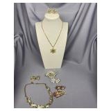 Rhinestone Jewelry Lot incl. Signed Kramer Brooch