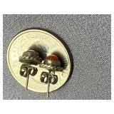 Vintage Sterling Silver Coral Earrings