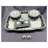 Meissen Porcelain Desk Set with Inkwells - See Photos