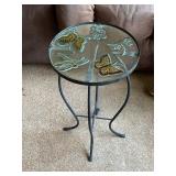 Vintage Glass Butterfly End Tables