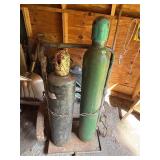 Oxygen and Acetylene Tanks with Cart