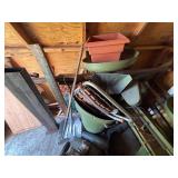 Garbage Cans, Shovel, Chairs