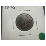 1876 Better Date VB 1876 Indian Head Penny. Authentic Patina, VG