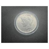 1923 AU++ Peace Dollar Nearly Unbroken Mint Luster, Very Light Wear