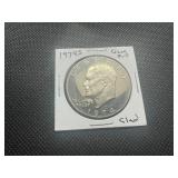 1974 S Gem Proof Clad IKE Dollar, Very Near Perfect, Deep Mirrors, Pulled from Set