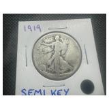 1919 Semi Key Walking Liberty Half