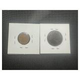 (2) Tougher Find World Coins. 1883 Portugal X REIS and 1966 Trinidad & Tobago Penny, Both Average Circulation