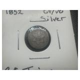 1852 G+/VG Silver 3 Cent Trime