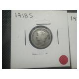1918 S and 1928 Mercury Dimes