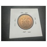 1955 AU+ Red Cyprus 5 Mils. Very slightly wear, beautiful coin.