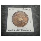 1976 Israeli Copper Masada Medallion. Great condition, scarce.