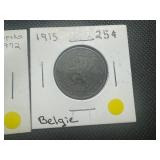 1915 Belgium 25 Cent and 1972 USSR 3 Kopecs
