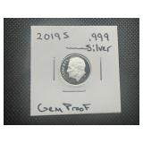 2019 S Gem Proof .999 Silver Roosevelt Dime, Yes .999 Fine Too