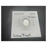 2019 S Gem Proof .999 Silver Roosevelt Dime, Yes .999 Fine Too