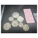 Full Set of Iraqi Coin Denominations. 10, 25, 50, 100, 250, 500 Fils + 1 DINAR