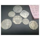 Full Set of Iraqi Coin Denominations. 10, 25, 50, 100, 250, 500 Fils + 1 DINAR