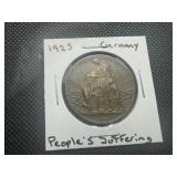 1923 German Peoples Suffering Medallion.  Scarce Commemorative of German Population Struggle During Hypreinfaltionary Times