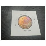 1943 Wartime UK 1/2 Penny AU+/Red. Full mint luster, lightly circulated.