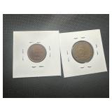 (2) AU/MS World Coins. 1936 MS Red San Marino 5 Centersimi and 1967 AU Mexican Diez Centavos.