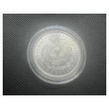 1896 Uncirculated Morgan Dollar. Full, flashy mint luster.  Significant but not distracting bagmarks in the field on the obverse, otherwise a great coin.