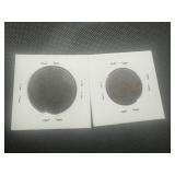 (2) 19th Century Spanish Coins. 1870 Cinco and 1979 Diez Centimos