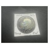 1971 S 40% Proof Silver Ike Dollar Toner.  Appears uncirculated, stunning bronze blue/green toning