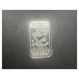 2012 Proof 1 oz .999 Year of the Dragon Bar. Mint fresh, original hard plastic case. Excellent condition!