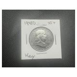 1948D Key Date XF+ Franklin Half Dollar