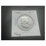 1948D Key Date XF+ Franklin Half Dollar
