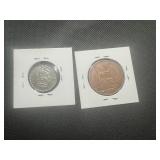 UK 1944 Silver Shilling and 1962 Penny