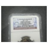 20th President Thomas Garfield 2011 S $1 Early Releases NGC PF 69 Ultra Cameo