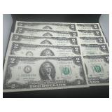 10 Sequential $2 Bills