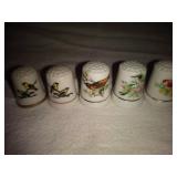 5 Ceramic Bird Thimbles