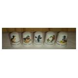 5 Ceramic Duck Thimbles