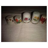 5 Ceramic Flower Thimbles