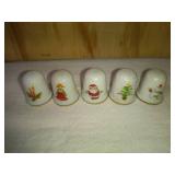 5 Ceramic Holiday Thimbles
