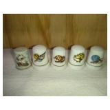 5 Ceramic Seashell and Ship Thimbles