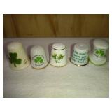 5 Irish Themed Thimbles One is made by Royal Tara Ireland