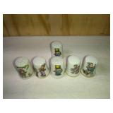 6 Ceramic Children Thimbles