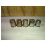 5 Fancy Mixed Metal/Alloy Thimbles